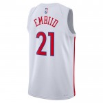 Maillot NBA Philadelphia 76ers Joel Embiid 21 Nike 2022-23 City Edition Blanc Swingman - Homme